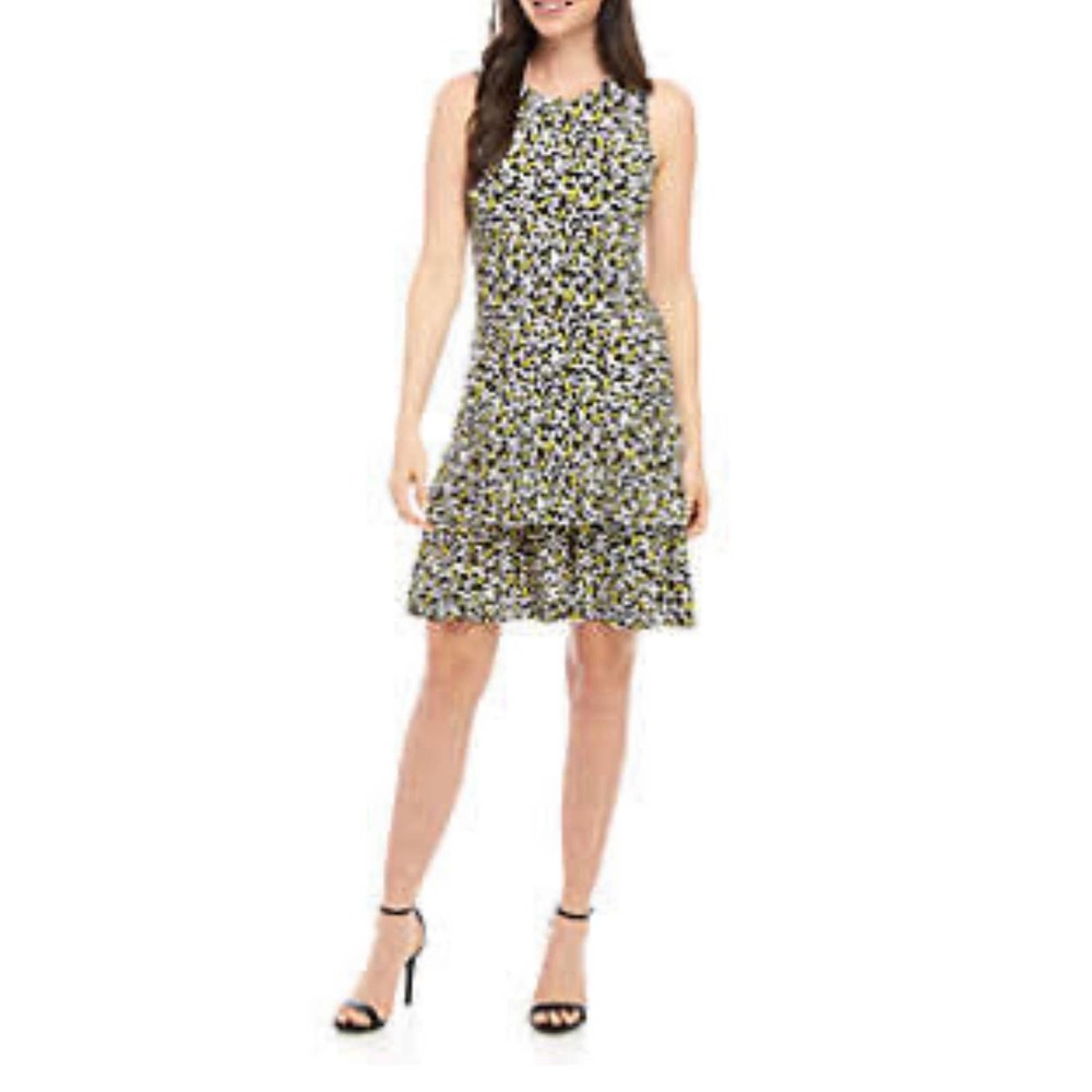 NWT MICHAEL Michael Kors Mini Monarch Sleeveless Flounce Dress